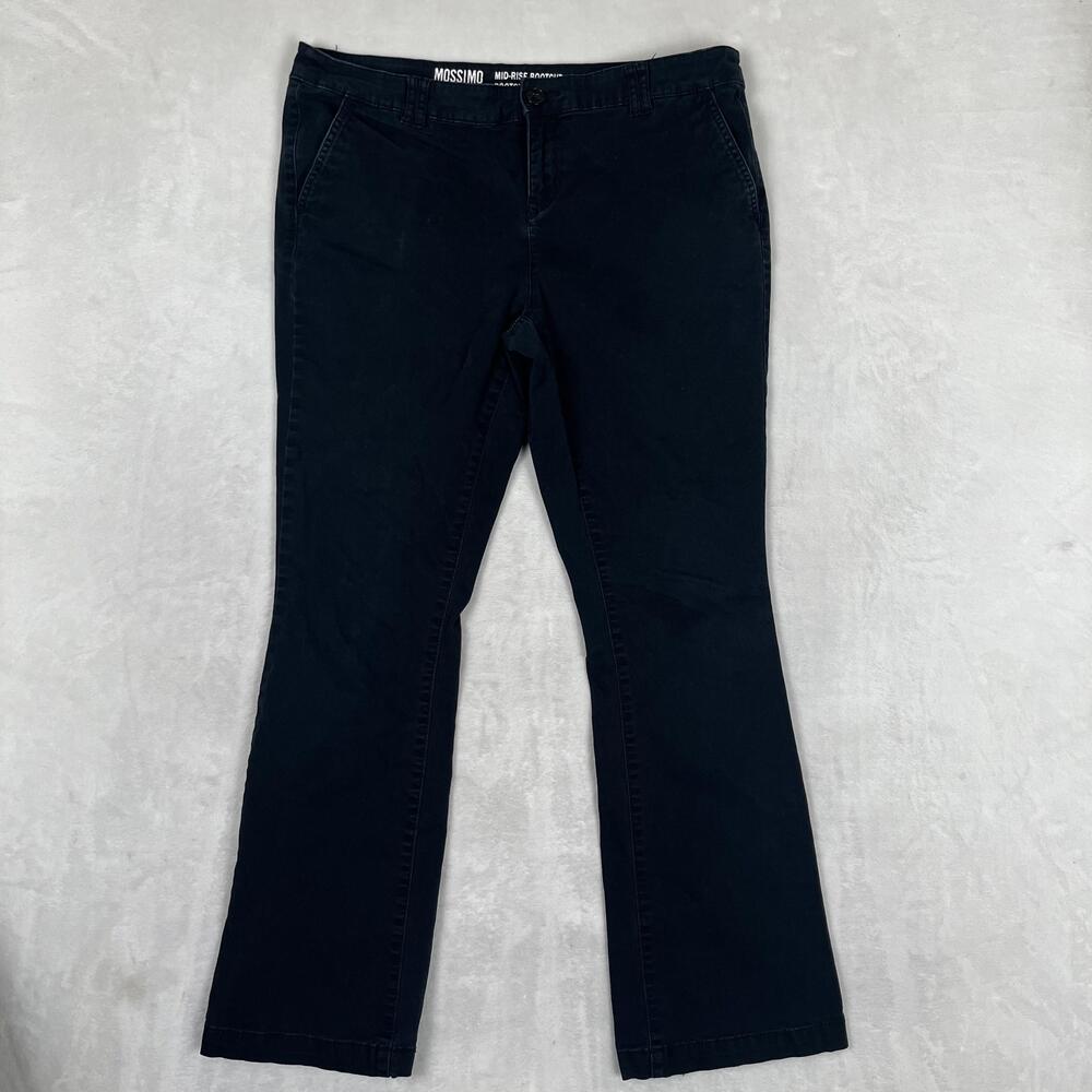 Mossimo Supply Co Pants Womens 14 L Black Mid Rise Bootcut Twill Stretch Chino